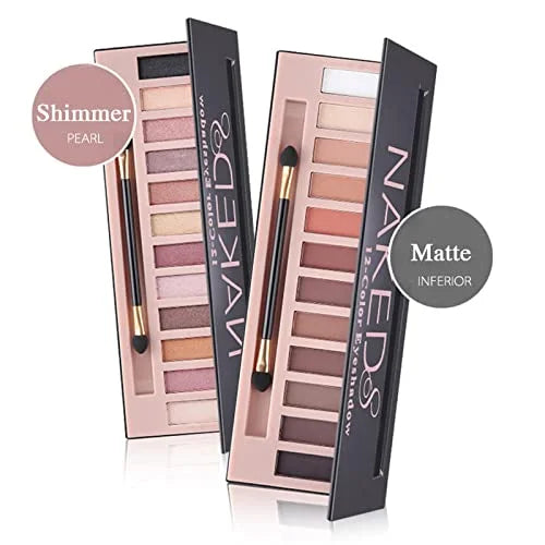 BestLand 12-Color Nude Eyeshadow Palette - Natural Nude Matte & Shimmer Glitter Pigment Eye Shadow Palette Set - Waterproo...