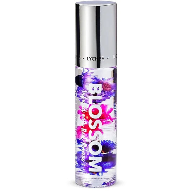 Blossom Roll on Lip Gloss, Scented Clear High Shine Moisturizing Lip Oil, Non Sticky, Infused with Real Flowers, Made in U...