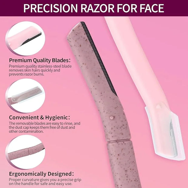 Dermaplaning Kit, Rose & Vitamin E Oil, Shave Oil with Dermaplaning Tools for Women, Facial Razor, Eyebrow Razor, Softens ...