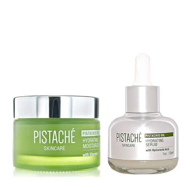 Pistaché Skincare Pistachio Oil Dewy Face Beauty Duo Set + Hyaluronic Acid Face Serum & Face Moisturizer + Hydrates and No...