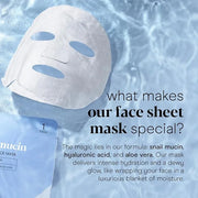 Baebody Snail Mucin Face Sheet Mask (6 pcs) - Anti Aging and Moisturizing Face Mask with Hyaluronic Acid - Deep Hydration ...