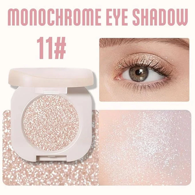 Monochrome Glitter Eyeshadow - Light Brown Shimmer Eye Shadow, Talc-Free, Paraben-Free, Cruelty-Free, Long-Lasting Single ...