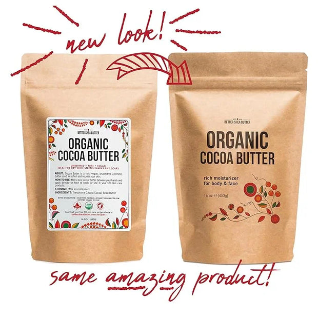 Organic Cocoa Butter Raw Unrefined, Food Grade USDA Certified Organic, for Scars, Stretch Marks Cream, Body Butter, Lip Ba...