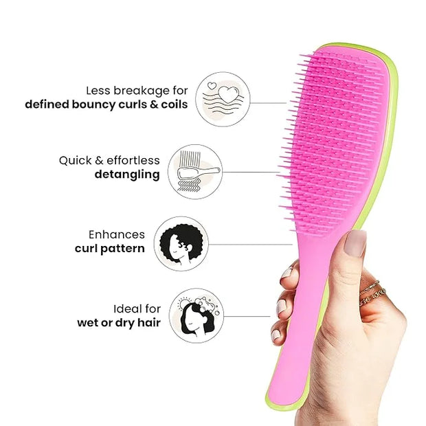 Tangle Teezer Ultimate Detangler Curly Hair Brush, Dry & Wet Hairbrush, Reduces Frizz & Breakage, for 3C to 4C Curly Hair ...