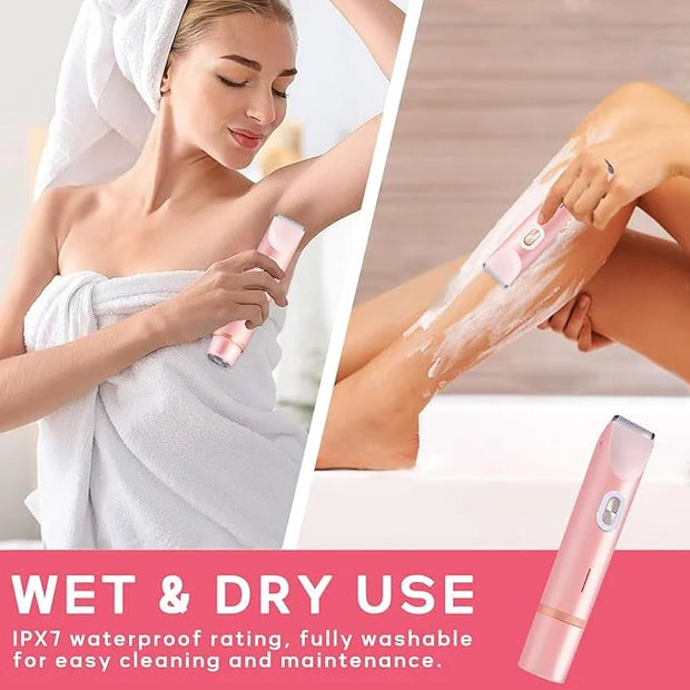 2025 New Electric Womens Shaver, 2-in-1 Body Shaver & Bikini Trimmer for Women, Waterproof Wet & Dry Use Body Hair Electri...