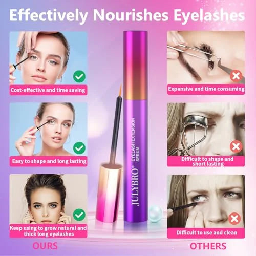 Eyelash Growth Serum, Rapid Lash Enhancing Serum with Natural Ingredients for Longer, Fuller Thicker Looking Lashes Vegan ...