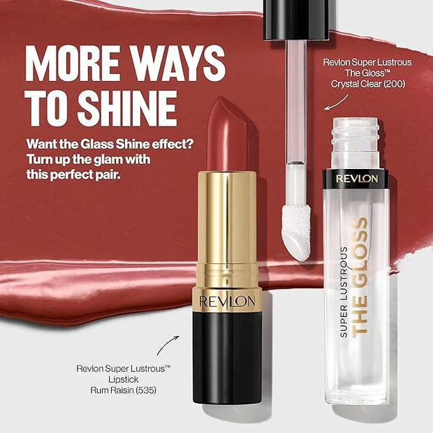 Revlon Super Lustrous Lip Gloss, Non-Sticky, Hydrating, High Shine Finish, 200 Crystal Clear, 0.13 oz - Product Image