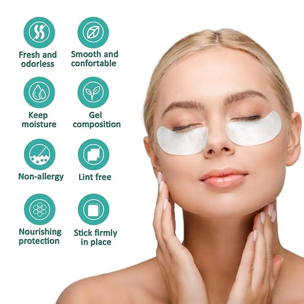 50 Pairs Set Under Eye Pads,Eyelash Extension Gel Patches, Lash Extension Lint Free Under Hydrogel Eye Mask Pads Beauty To...