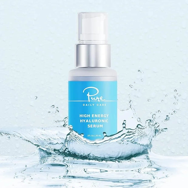 Pure Daily Care High Energy Hyaluronic Serum (1oz) - Hydrating Clinical Grade Hyaluronic Acid Serum - Product Image