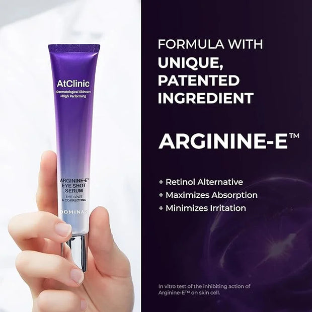 Atclinic Caffeine Eye Serum with Arginine-E & Vitamin E – Korean Eye Gel for Puffiness, Dark Circles, Fine Lines | Cooling...