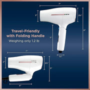 Conair Hair Dryer, Worldwide Travel Hair Dryer with Smart Voltage Technology and Folding Handle, Includes Concentrator - P...
