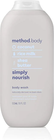 Method Body Wash, Simply Nourish, Paraben and Phthalate Free, 18 oz (Pack of 6) - Product Image