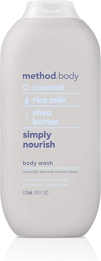 Method Body Wash, Simply Nourish, Paraben and Phthalate Free, 18 oz (Pack of 6) - Product Image