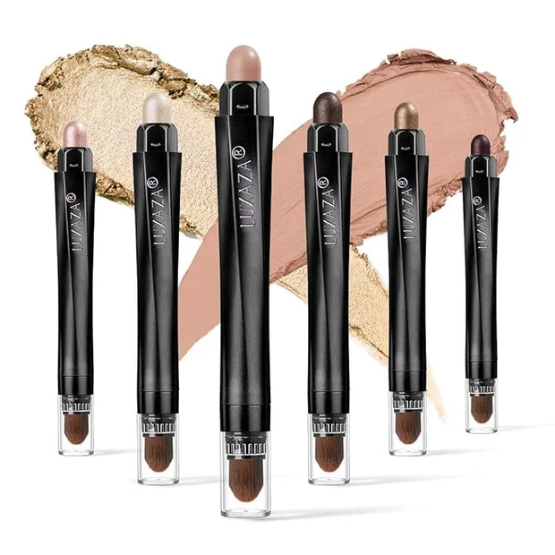 6PCS Cream Eyeshadow Stick Makeup Sets, Metallic And Matte Shimmer Eye Shadow Eye Brightener Stick Pencil Crayon, A10-Quar...