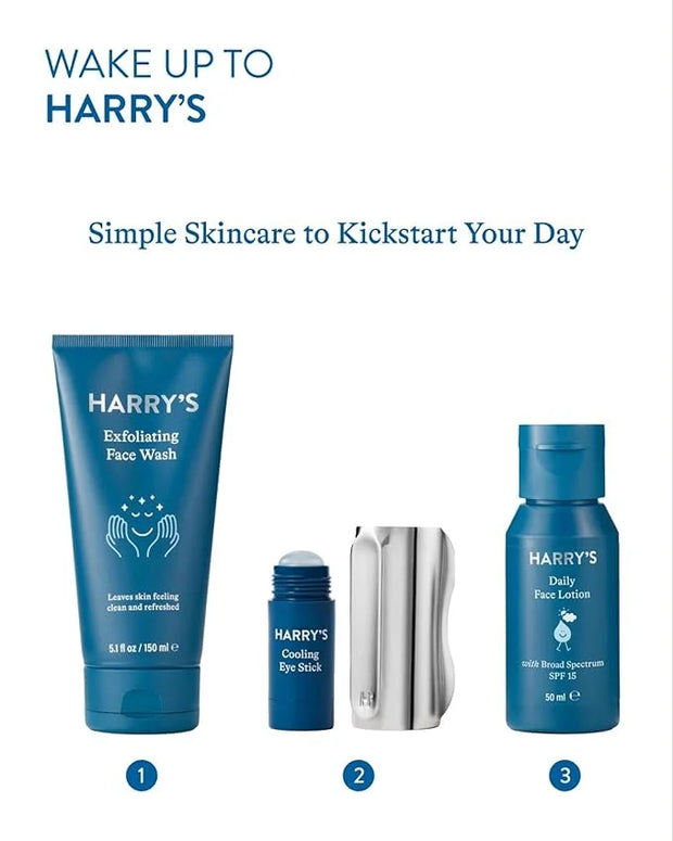 Harry's Cooling Eye Kit for Men - Gua Sha Depuffing Facial Massage Tool and Cooling Eye Stick - Product Image