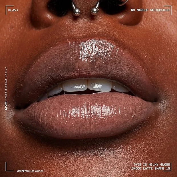 NYX PROFESSIONAL MAKEUP This Is Milky Gloss, Lip Gloss with 12 Hour Hydration, Vegan - Choco Latte Shake (Milk Chocolate) ...