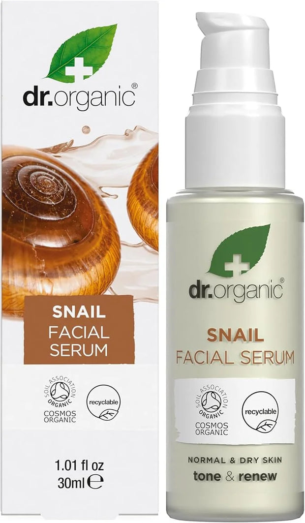 Dr. Organic Snail Gel Facial Serum | Hydrates and Restores Skin, Reduces Fine Lines, Natural, Certified Organic, Paraben &...