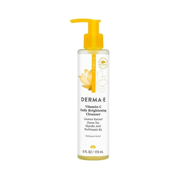 Derma E Vitamin C Cleanser - Daily Brightening & Hydrating Face Wash to Even Out Skin Tone – Moisturizing Face Cleanser fo...