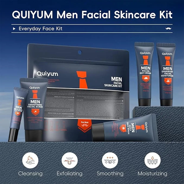 Mens Gifts for Christmas, Mens Skin Care Set, Mens Facial Care Kit, Anti-Aging Skin Care Routine for Men: Face Wash, Scrub...