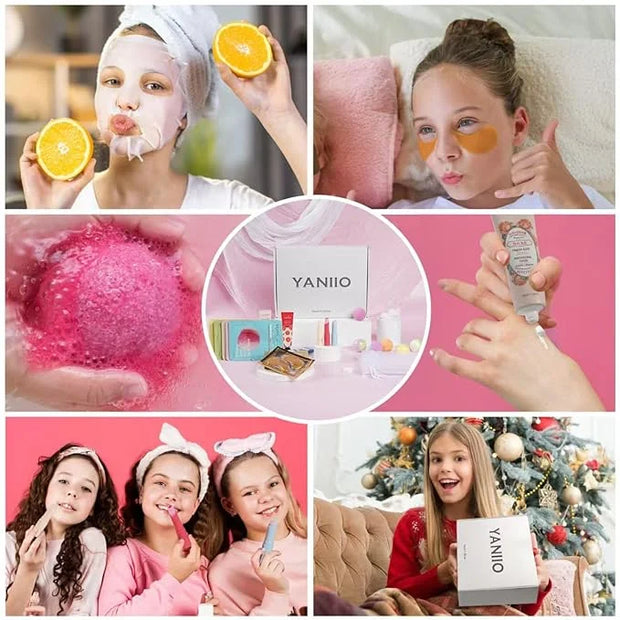 84 Piece Girls Spa Party Supplies Set, Face Masks, Hand Creams, Eye Patches, Bath Bombs, Lip Balms, 12 Person Kit - Produc...