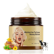 Whipped Beef Tallow and Honey Balm, Grass-Fed Beef Tallow & Raw Wild Honey Blend Moisturizer, 3.5oz, Tallow Face Moisturiz...