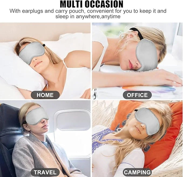 Sleep Mask w/ Cooling Gel Eye Mask, Silk Eye Mask for Sleeping, Hot & Cold Eye Masks, Blindfold Eye Cover Sleeping Mask fo...