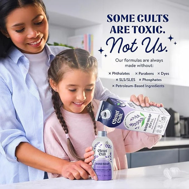Cleancult Liquid Hand Soap Refills - Moisturizes Dry & Sensitive Skin - Made with Aloe Vera & Lavender Essential Oils - Wi...