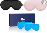 ALASKA BEAR Cooling Gel Eye Mask Weighted Silk Sleep Mask & Cotton Eyeshades Cold & Hot Compress for Pain Relief, 180g Hea...