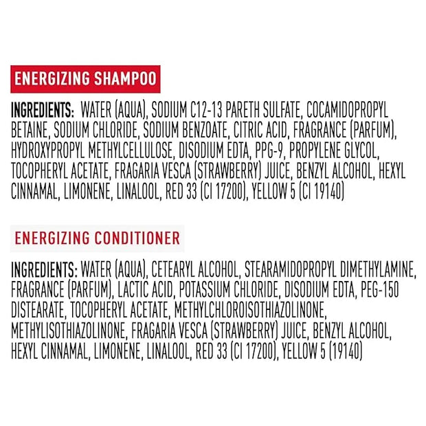 Suave Shampoo & Conditioner Set, Sun-Ripened Strawberry – Everyday Energizing Formulas with Strawberry Extract & Vitamin E...