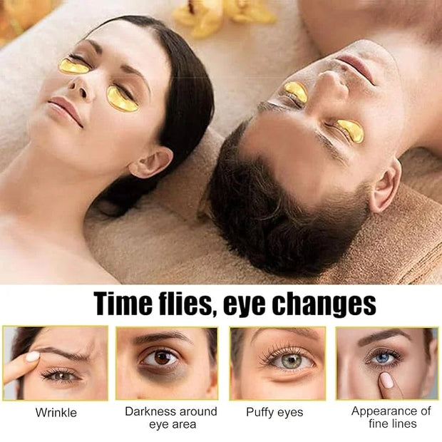 30 Pairs Lip Masks & Eye Masks, 24K Gold Gel Crystal Collagen Eye Pads, Moisturizing Lip Mask Crystal Lip Pads, Under Eye ...