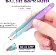 TsMADDTs 7PCS Tweezers for Women Facial Hair, Precision Tweezer Set for Eyebrows with Curved Scissor and Eyebrow Razor for...