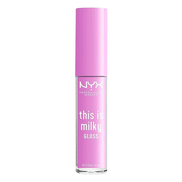 NYX PROFESSIONAL MAKEUP This Is Milky Gloss, Vegan Lip Gloss, 12 Hour Hydration - Lilac Splash (Sheer Baby Purple) - Produ...
