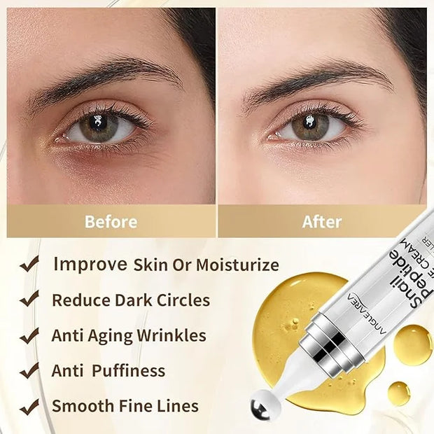 Under Eye Cream for Dark Circles And Puffy Eyes, Snail Peptide Energetic Eye Roll-On 360° Massage, Dark Circle Eye cream, ...