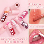 6 PCS Hydrating Lip Oil, Big Brush Head Lip Glaze Shiny Transparent Lip Glow Oil, Nourishing & Non-sticky Long Lasting Fre...