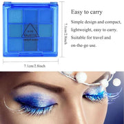 9-Color Glitter Matte Eyeshadow Palette, Silver Grey, Light Blue, Highly Pigmented Waterproof Corpse Bride Makeup for Blue...