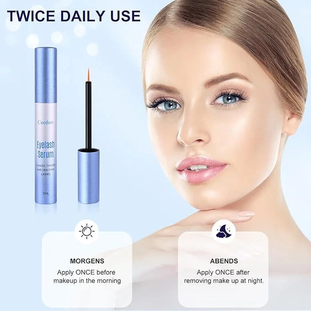 Advanced Eyelash Serum for Thicker, Longer & Longer Looking Eyelashes and Eyebrows, Vegan & Cruelty-Free - Stronger, Thick...