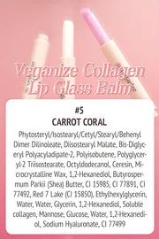 self beauty Veganize Collagen Lip Glass Balm - Hydrating Lip w/Hyaluronic Acid - Vegan Korean Lip Balm Moisturizing Lip Ca...