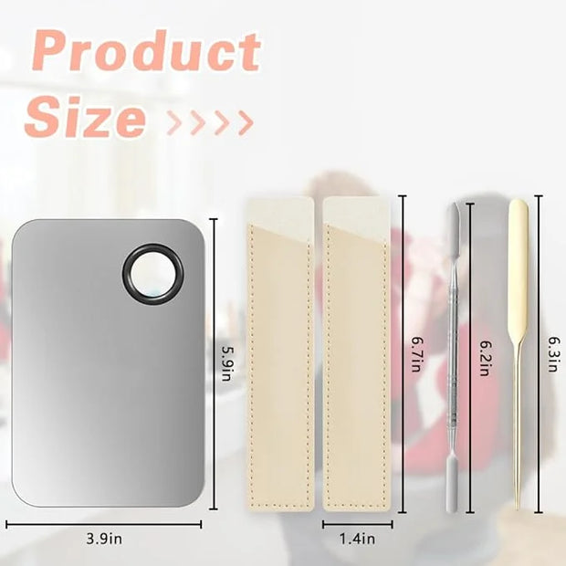 5PCS Makeup Mixing Palette, Stainless Steel Cosmetic Makeup
