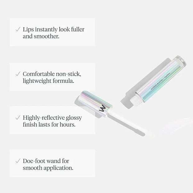 Wonderskin WONDER BLADING Top Gloss - Clear Glitter Lip Gloss, Hydrating and High Shine Finish Lip Makeup (Clear Shine) - ...