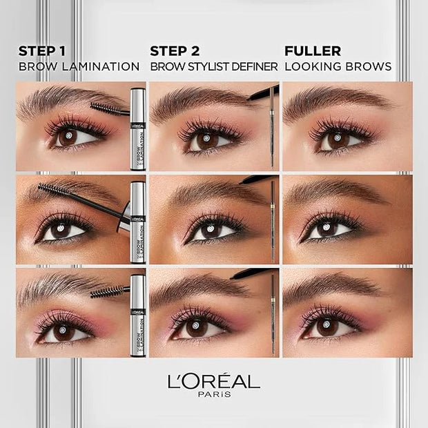 L'Oreal Paris Infallible Up To 24H Wear Brow Lamination, Water-Resistant Longwear Eyebrow Gel Make Up, Clear/Transparent, ...