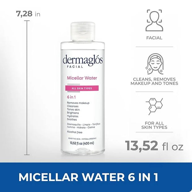 Skincare Facial And Body Set | Micellar Water 13,52 floz + Hyaluronic Acid Serum With Provitamin B5 1 floz + Ultra Volume ...