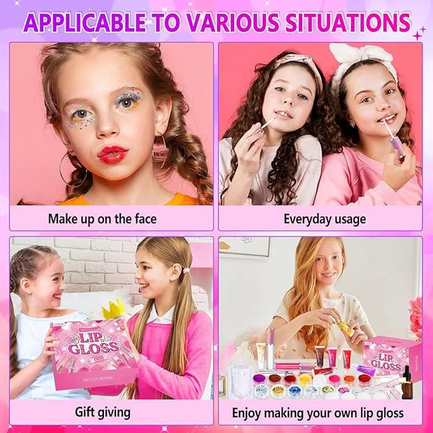 JCOOS Lip Gloss Making Kit, Lip Gloss Set for Teens Kids Tweens Girls Woman Lip Kit Fun DIY Lipgloss Making Kit, Make Your...