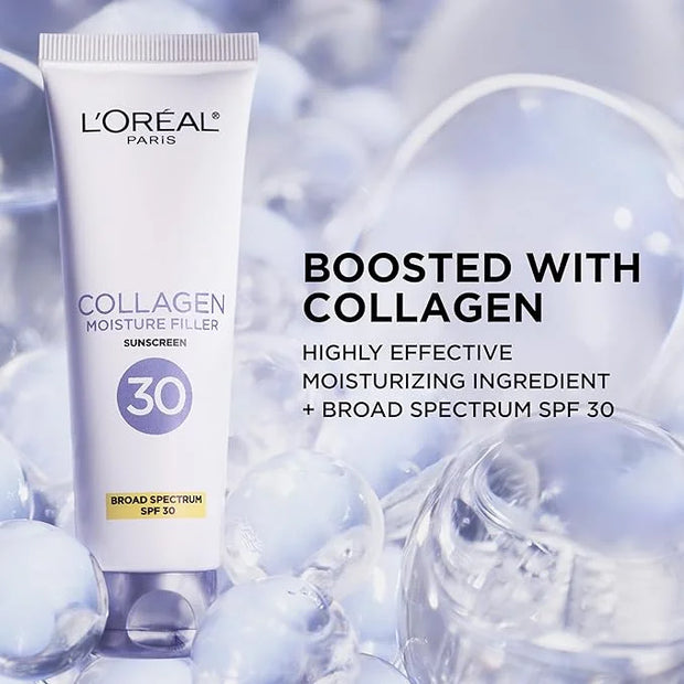 L'Oreal Paris Collagen Moisture Filler Face Cream with Broad Spectrum SPF 30, Anti-Aging Face Moisturizer and Daily Sunscr...