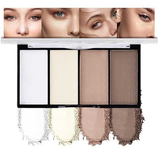 4-Color Contour Makeup Palette, Blush Highlighter Bronzer Powder Kit, Face Cosmetics Gift Set (02#, 1 Count (Pack of 1)) -...