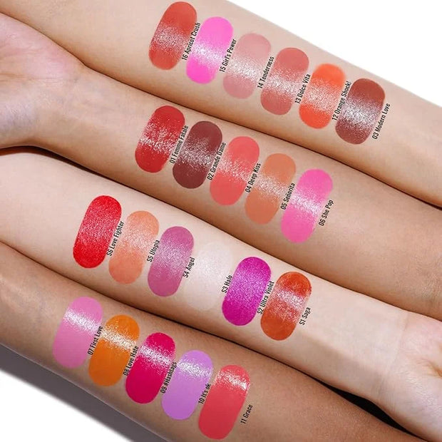Oulac Moisture Shine Bright Red Lipstick - 2 in 1 Shimmer Lipstick & Lip Balm, Juicy & Glossy Finish, Long Lasting Hydrati...