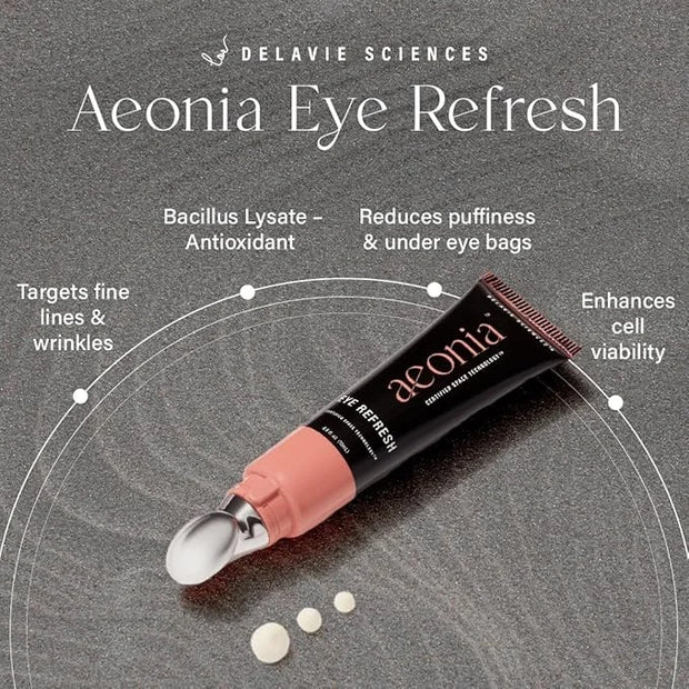 Aeonia Eye Refresh, Certified Space Technology Skincare – Hydrating & Anti-Aging Eye Cream with Bacillus Lysate, Reduces F...