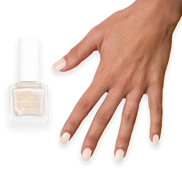 Pacifica Natural Nail Polish – Plant Magic Pearl White Nail Polish 16-Free Bio-Sourced Formula with Long-Lasting Vibrant C...