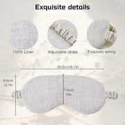 Pure Linen Eye Mask, 100% Linen Eye Mask for Girls,Travel Breathable Sleep Mask,Adjustable Strap, Hypoallergenic, Cooling ...