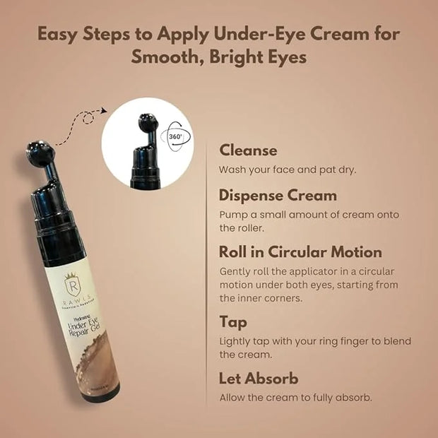 Under Eye Gel – Reduces Puffiness, Dark Circles & Eye Bags – With Hyaluronic Acid, Niacinamide & Marine Botanicals – Light...