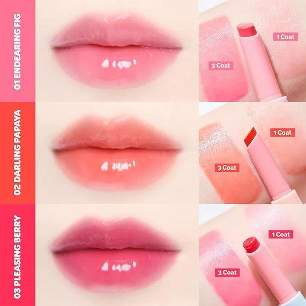 COLORGRAM Fruity Glass Stick 01 ENDEARING FIG | Long-Lasting Juicy Lip Tint with Radiant, Glossy Finish | Melting Syrupy T...